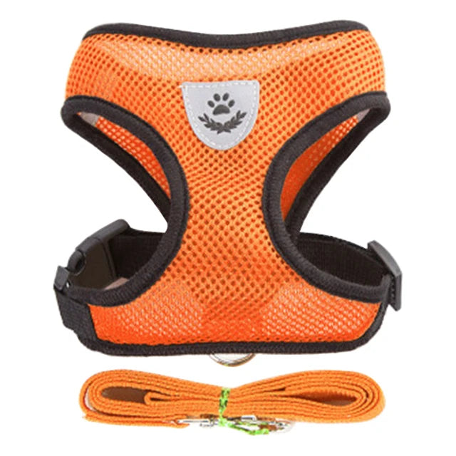 Adjustable Pet Harness Vest – Comfortable & Breathable No-Pull Harness for Dogs & Cats, Secure Fit with Reflective Straps