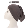 2023 Soft Solid Color Inner Hijab Cap – Muslim Stretch Turban Underscarf, Islamic Fashion Headscarf for Women