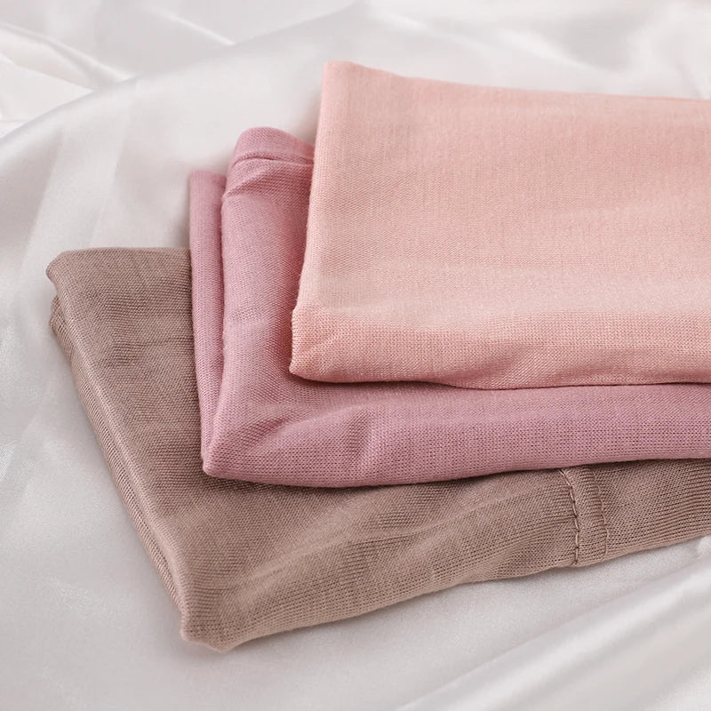 2023 Soft Solid Color Inner Hijab Cap – Muslim Stretch Turban Underscarf, Islamic Fashion Headscarf for Women