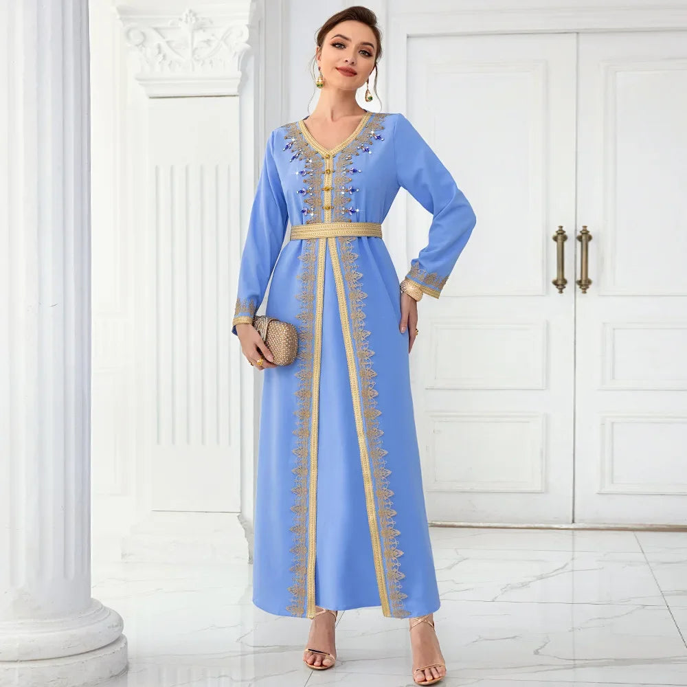 Turkish Modesty Robe, Elegant Fashion Long Dress, Arab Muslim Dress, Abaya with Long Sleeves, Islamic Clothing