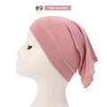 2023 Soft Solid Color Inner Hijab Cap – Muslim Stretch Turban Underscarf, Islamic Fashion Headscarf for Women