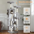 Large Multi-Level Cat Tree – Tall Plush Cat Tower for Indoor Cats with Scratching Posts, Scratching Boards, Perches & Caves