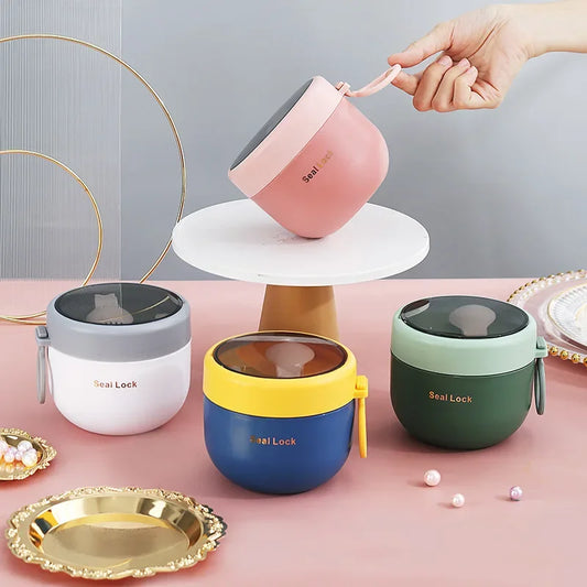 Stainless steel soup cups, thermal lunch box food thermos container with spoon, insulated bento lunch box for school and office use