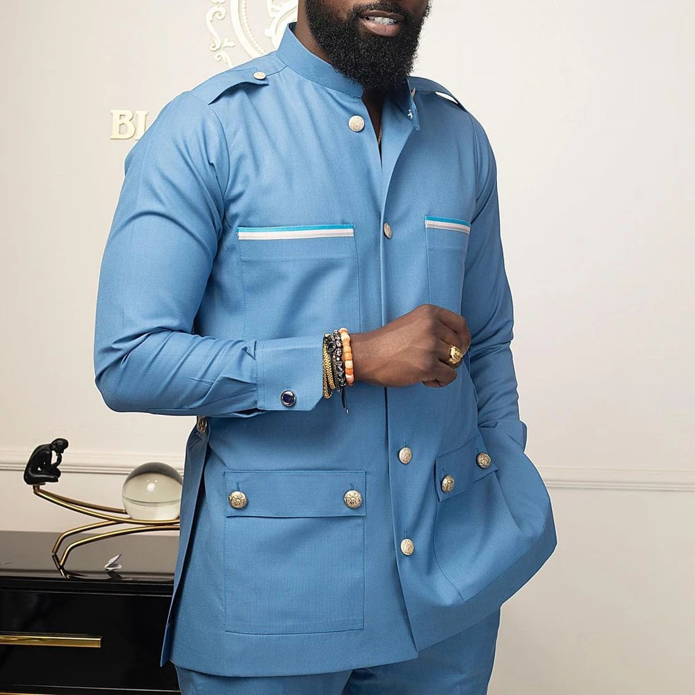 Men's Kaftan Suit – Traditional African and Middle Eastern Long Robe Outfit, Elegant and Comfortable Formal Wear