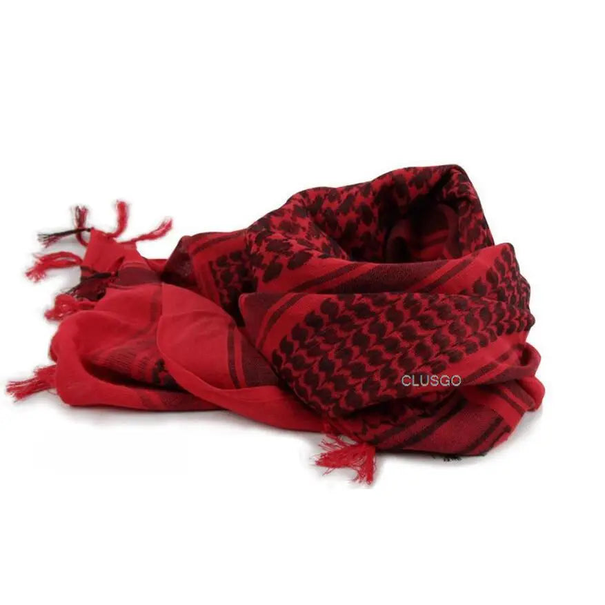 Tactical Shemagh Keffiyeh Scarf – 43x43 Inch Arab Head & Neck Wrap with Tassels for Men & Women, Desert Military Style