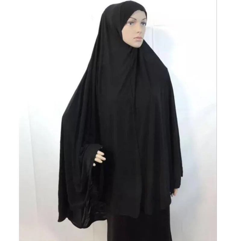 Fashion Muslim Hijab Scarf – Oversized 120x110CM Khimar, Islamic Headscarf, Jersey Turban for Women