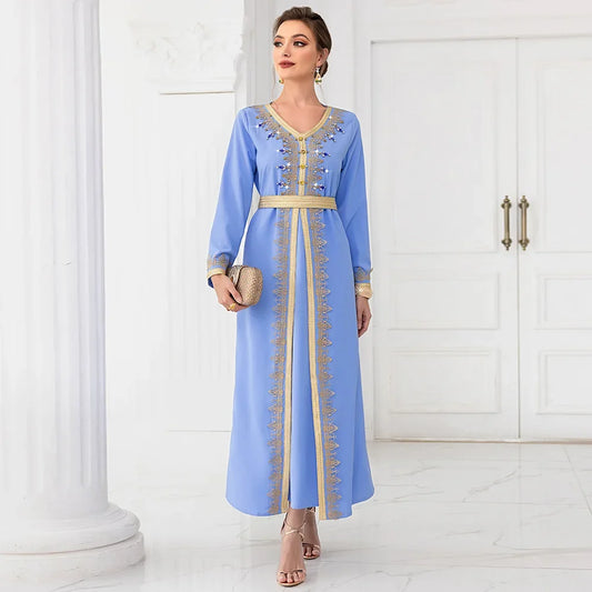 Turkish Modesty Robe, Elegant Fashion Long Dress, Arab Muslim Dress, Abaya with Long Sleeves, Islamic Clothing