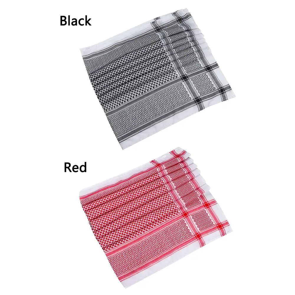 Islamic Traditional Plaid Shemagh Scarf – Arab Kafiya Keffiyeh, Palestine Bandana, Muslim Turban Hijab for Men & Women