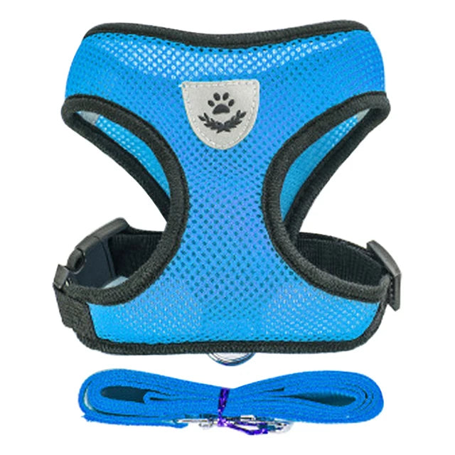 Adjustable Pet Harness Vest – Comfortable & Breathable No-Pull Harness for Dogs & Cats, Secure Fit with Reflective Straps