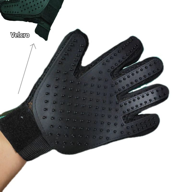 Pet Grooming Glove – Gentle Deshedding Brush for Cats & Dogs, Hair Remover, Massaging Bath Glove