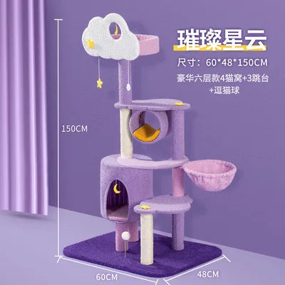 Multi-Level Cat Tree Tower – Scratching Post, Climbing Frame, Jumping Toy with Spacious Perch, Pet Furniture for Indoor Cats