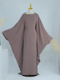 Linen Batwing Abaya – Modest Islamic Dress, Loose-Fit Kaftan, Elegant Muslim Wear for Women