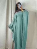 Linen Batwing Abaya – Modest Islamic Dress, Loose-Fit Kaftan, Elegant Muslim Wear for Women