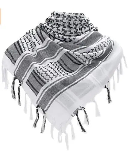 Tactical Shemagh Keffiyeh Scarf – 43x43 Inch Arab Head & Neck Wrap with Tassels for Men & Women, Desert Military Style