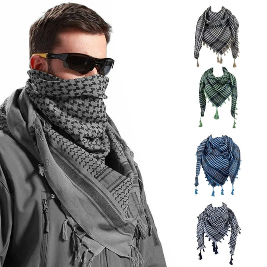Arab Shemagh Keffiyeh Scarf – Palestinian Shawl Wrap for Men & Women, Traditional Tactical Headscarf