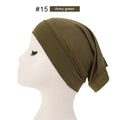 2023 Soft Solid Color Inner Hijab Cap – Muslim Stretch Turban Underscarf, Islamic Fashion Headscarf for Women